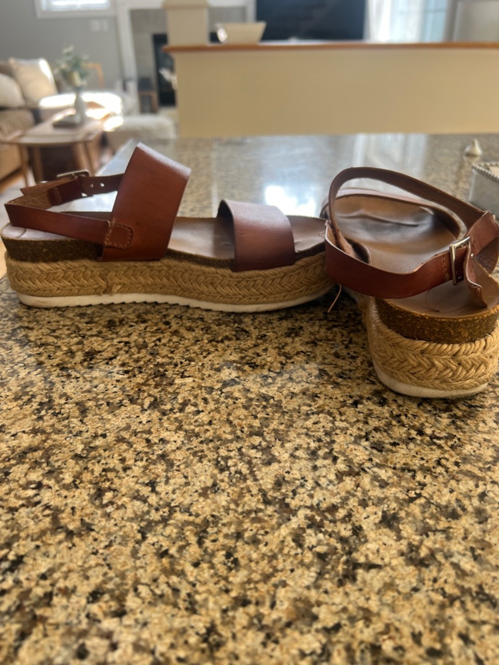 Women's Brown Espadrille Platform Sandals